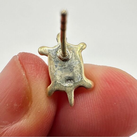 Sleeping beauty turquoise and sterling silver turtle earring studs! - Picture 10 of 10